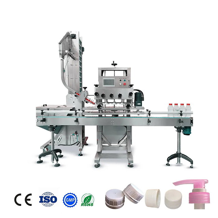 Visiškas automatinis šampūno stiklinių butelių uždarymo aparatas