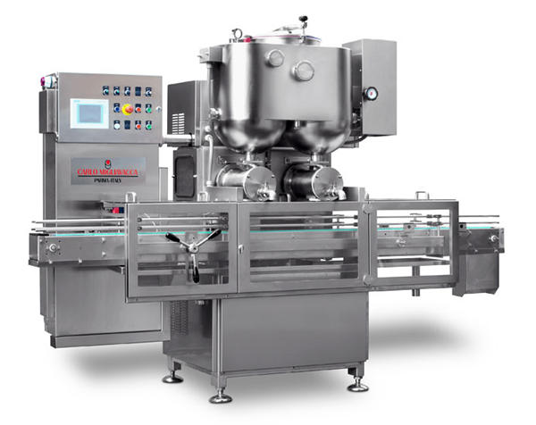 Dvigubos galvos pusiau automatinis vaisių uogienių pildymo aparatas 